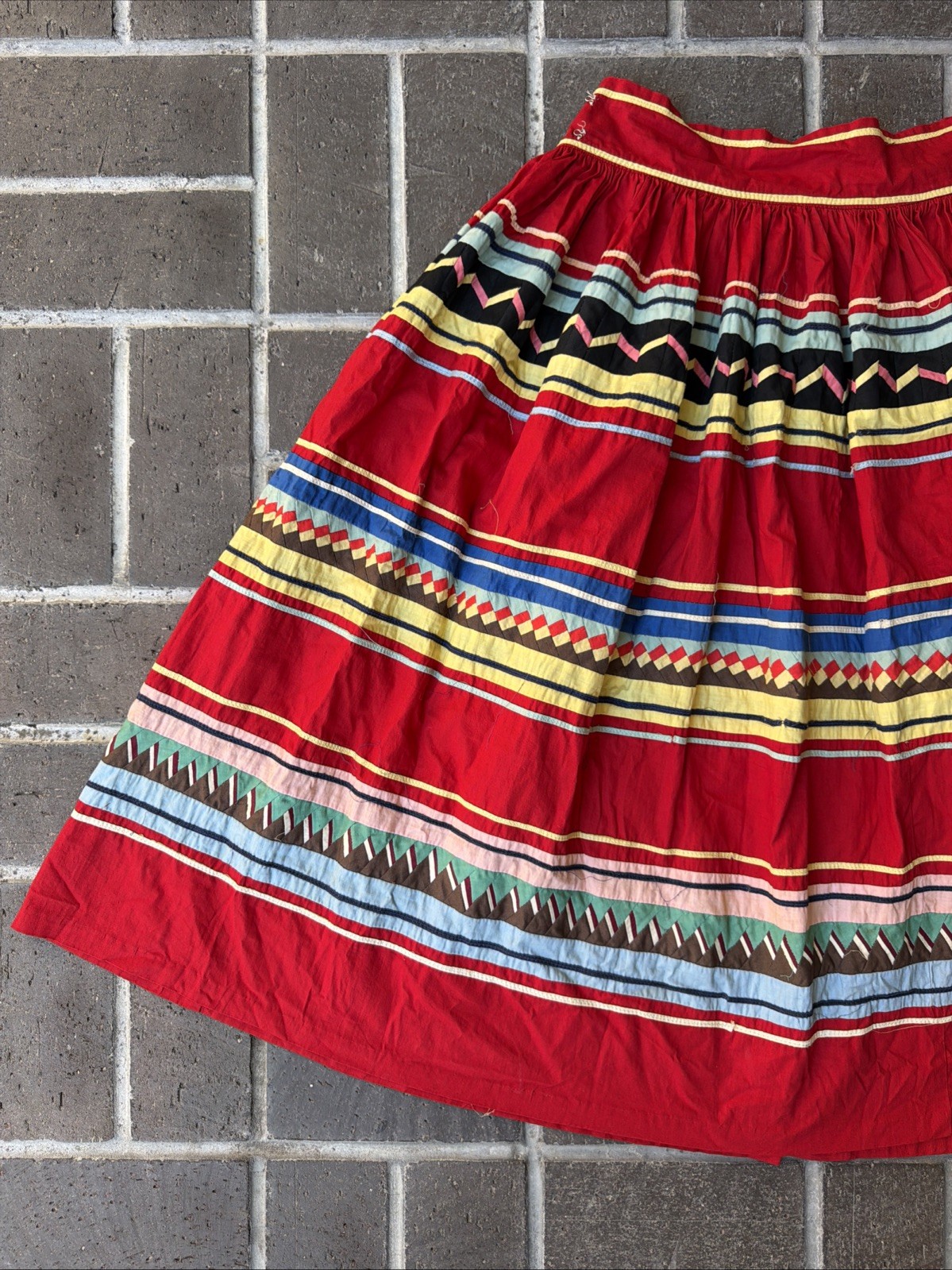 Vintage Seminole Native American Authentic Rare Patchwork Skirt 1950s 40s