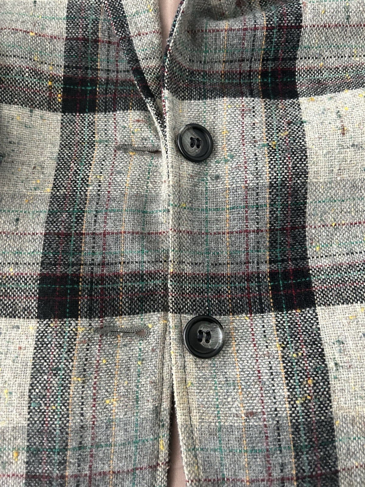 Haberdashery by Personal Tweed Plaid Blazer Vintage Jacket Silk Wool? Size 12