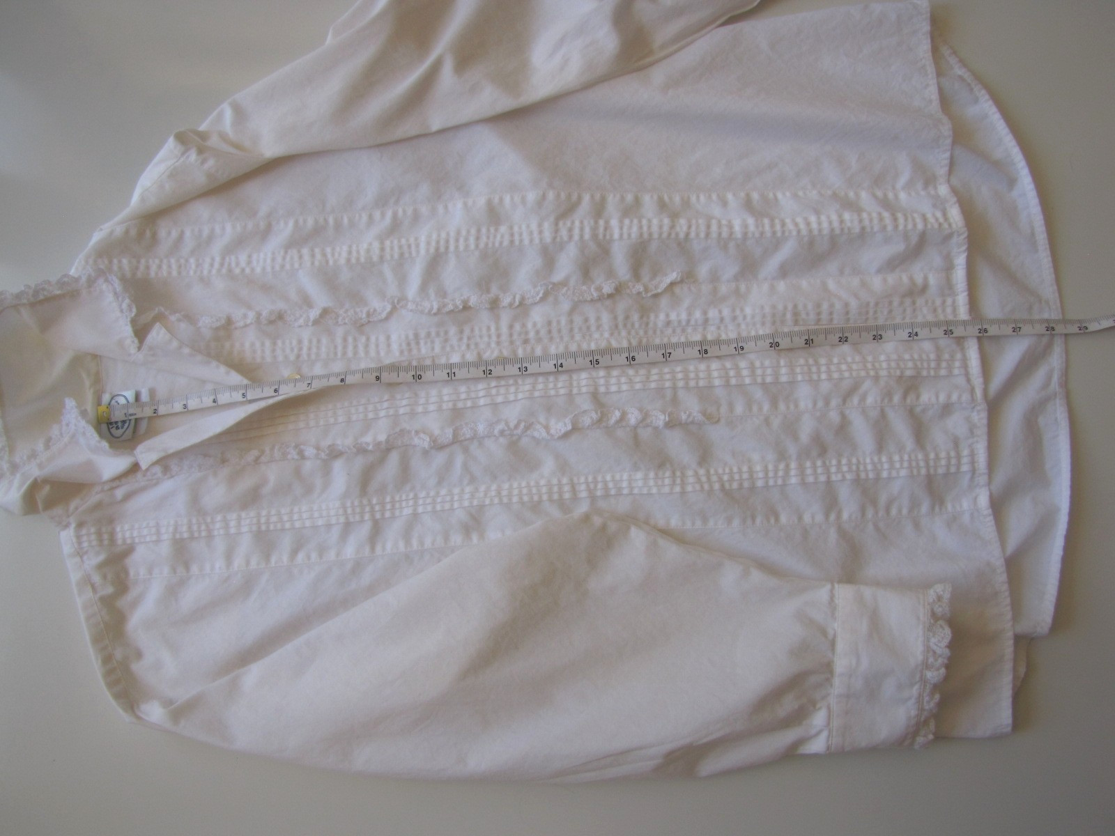 Vintage Late 1980s Laura Ashley White Cotton Victorian Style Blouse / Shirt