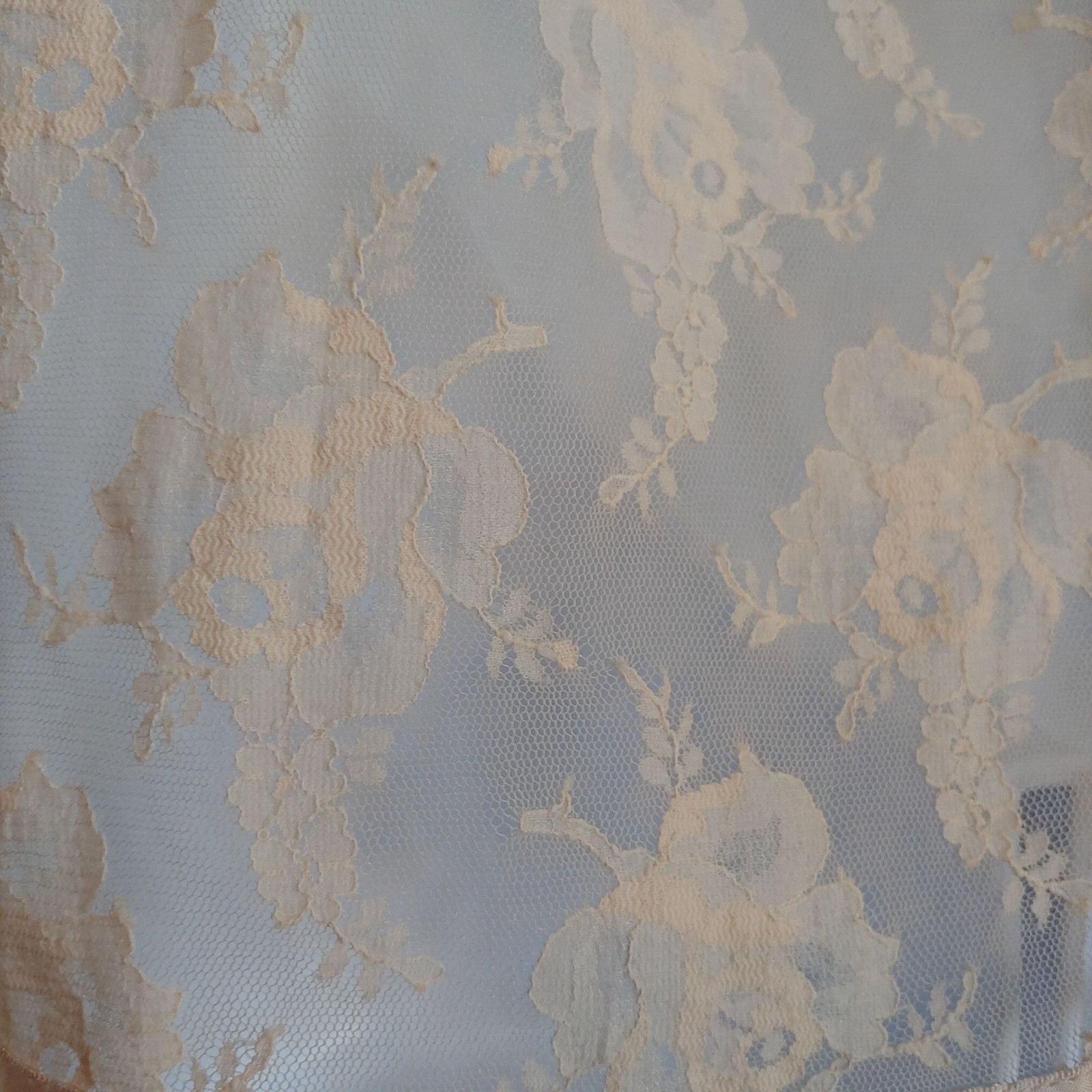Vtg Emil Bole Lace Wrap Lace Blush Lingerie Boho Fairy Sleeve Boudoir Romantic S