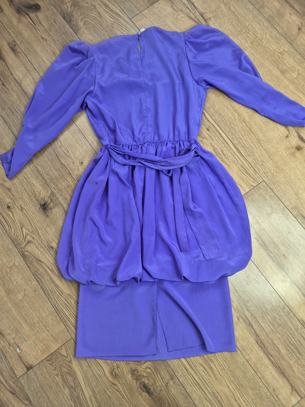 Vintage 80s prom dress size S purple color pleated baloon Carolin Muoti Hovi