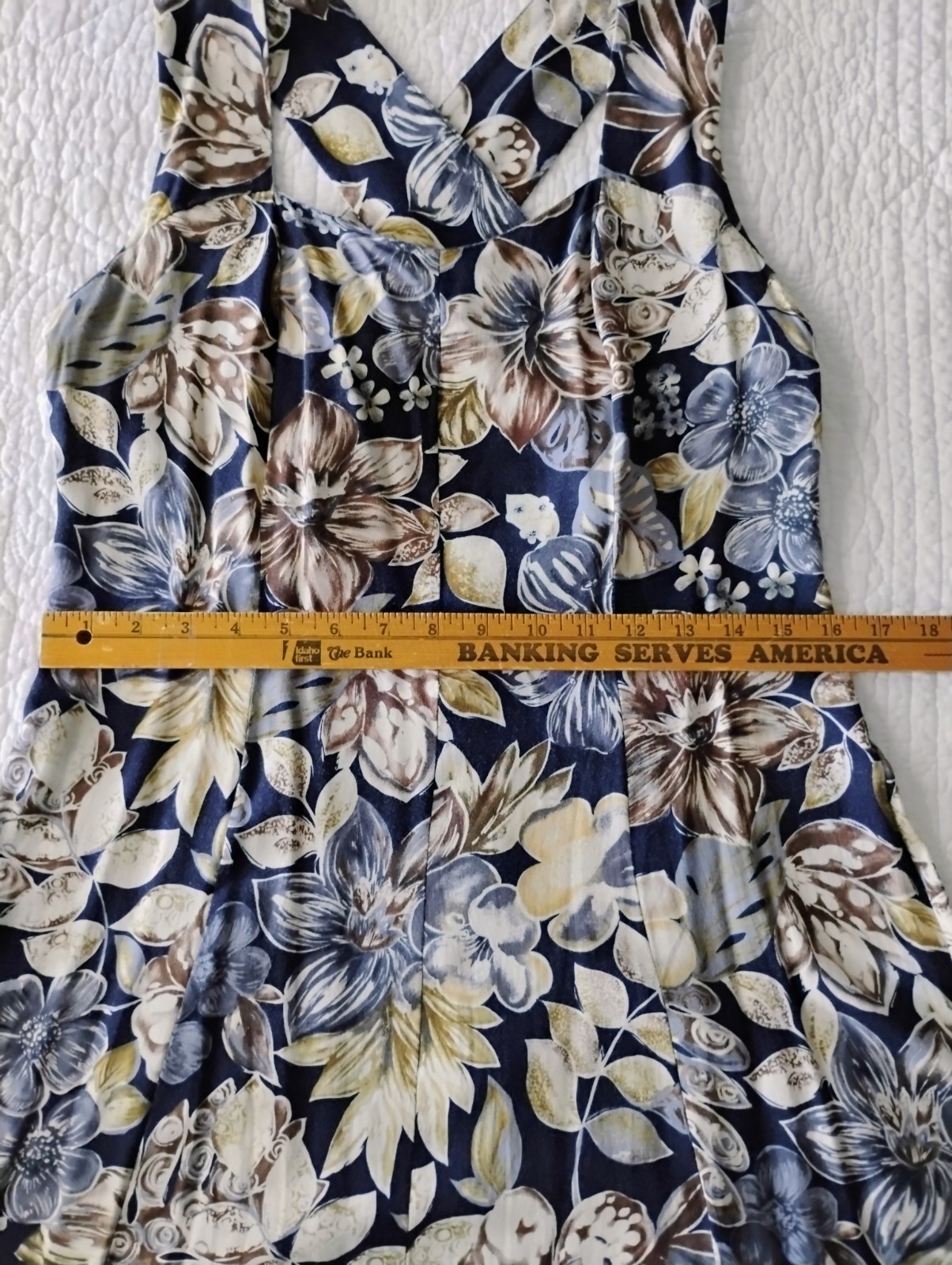 Vintage 90’s All That Jazz Floral Maxi Dress Rayon Criss Cross Back Size 11/12