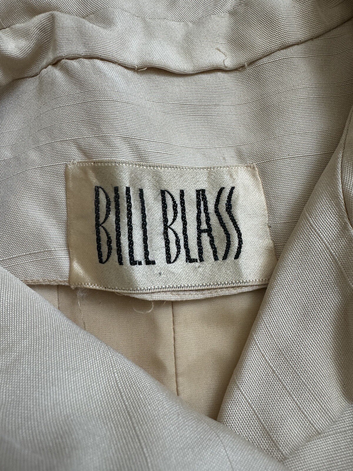 Vintage 60s Cream Silk Bill Blass Dress Button Front Pintuck Pleating