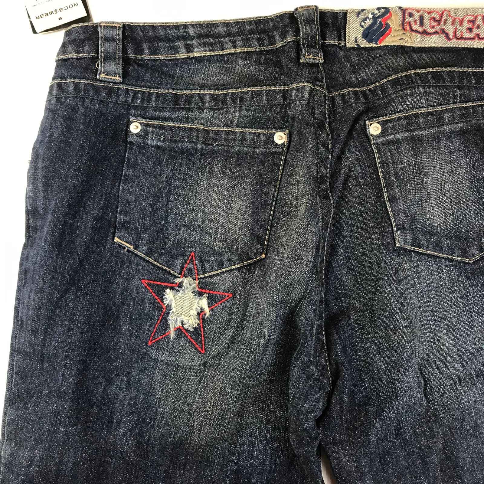 Vintage Roca Wear 3/4 Blue Jeans Size 15/16 New Old 90s Stock Made in Taiwan