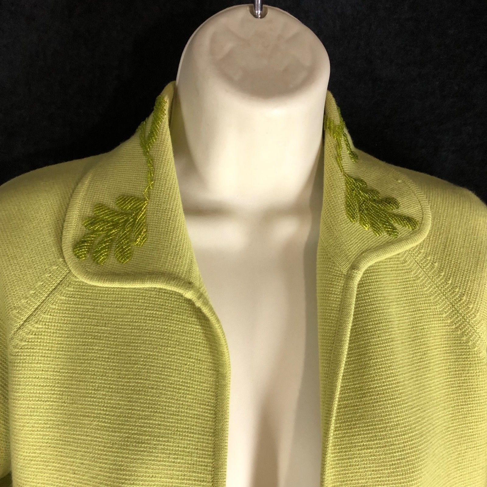 Vintage 1960s Liebes Wool Knit Sweater Skirt 3 pc Set sz 8 Beaded Hong Kong