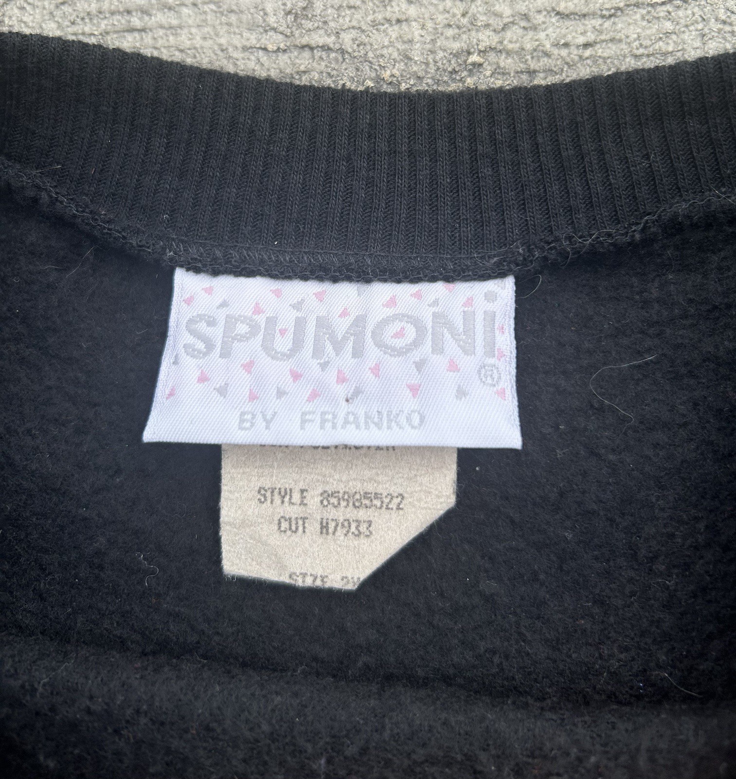 RARE Spumoni Black Cat Ghost Double Sided Black Halloween Novelty Sweatshirt 2X