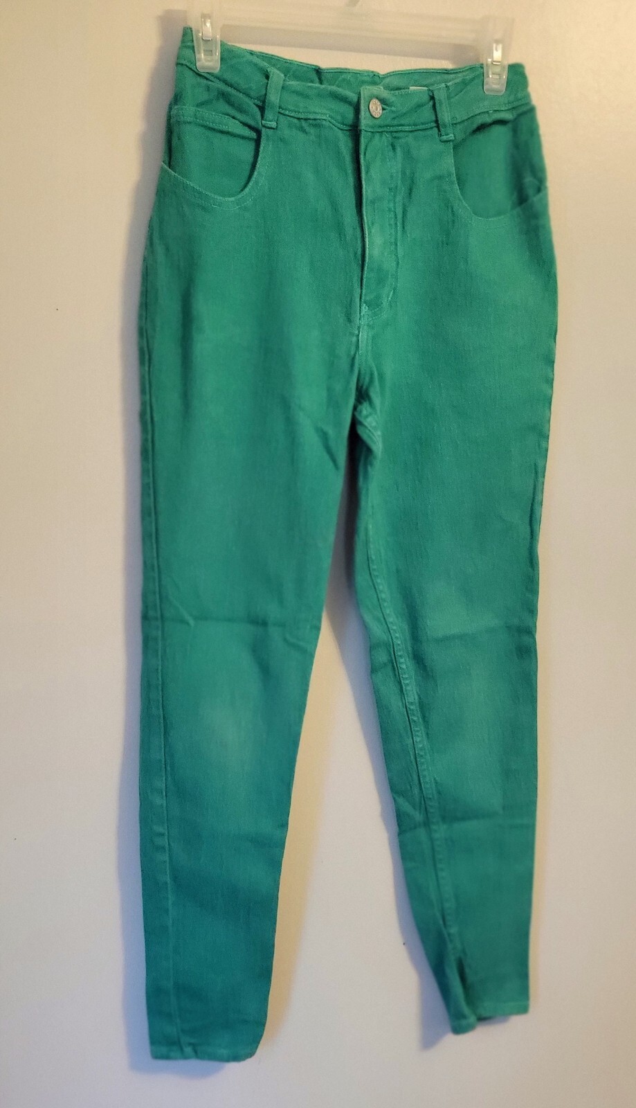Vintage 90s Brighton Blues Green Stretchy Skinny Jeans 15 16 Punk Grunge
