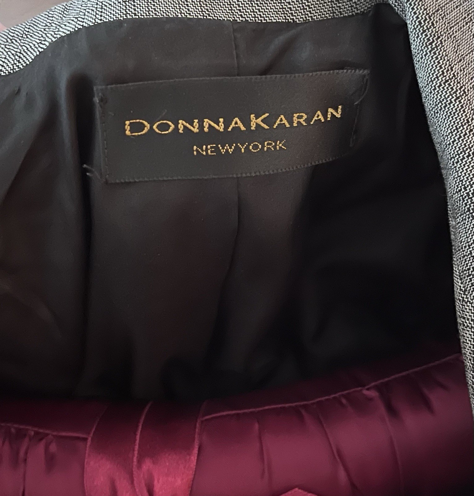 Vintage 1990s Donna Karan New York Wool Jacket with Boning at Hips