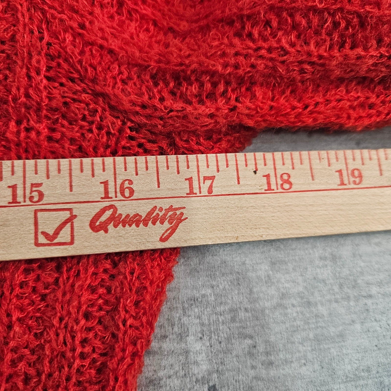 Vintage 50s Designer’s Original Red Mohair Wool Knit Button Cardigan Sweater