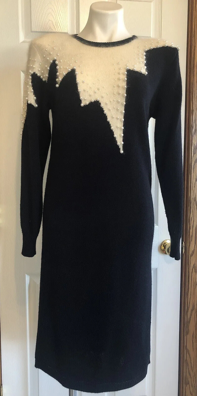 Vtg Yarn Works Angora Blend Sweater Dress Small Q10