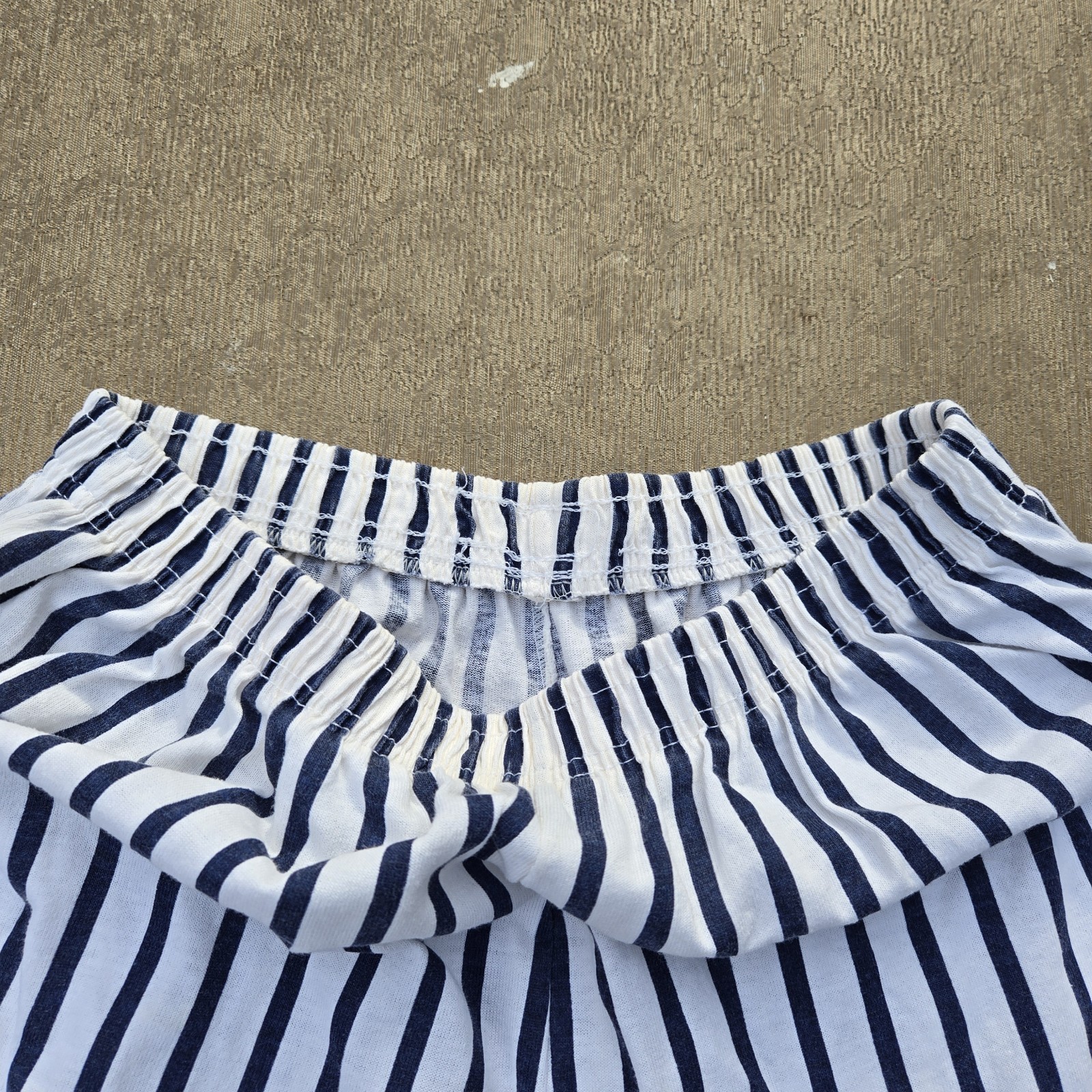 Vintage 90s Womens Cotton Shorts Elastic Waist Pinstripe Baseball Star MEDIUM