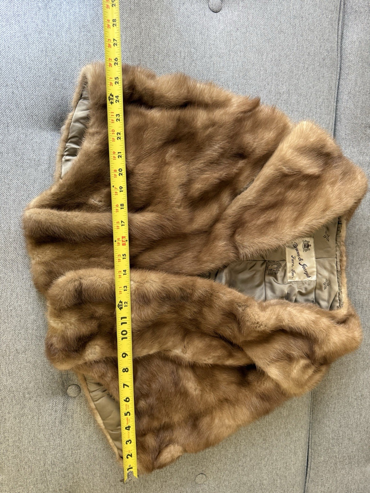 Vintage Mink Fur Stole Bolero Bruno & Joseph Furs Brown Real Fur Mid Century