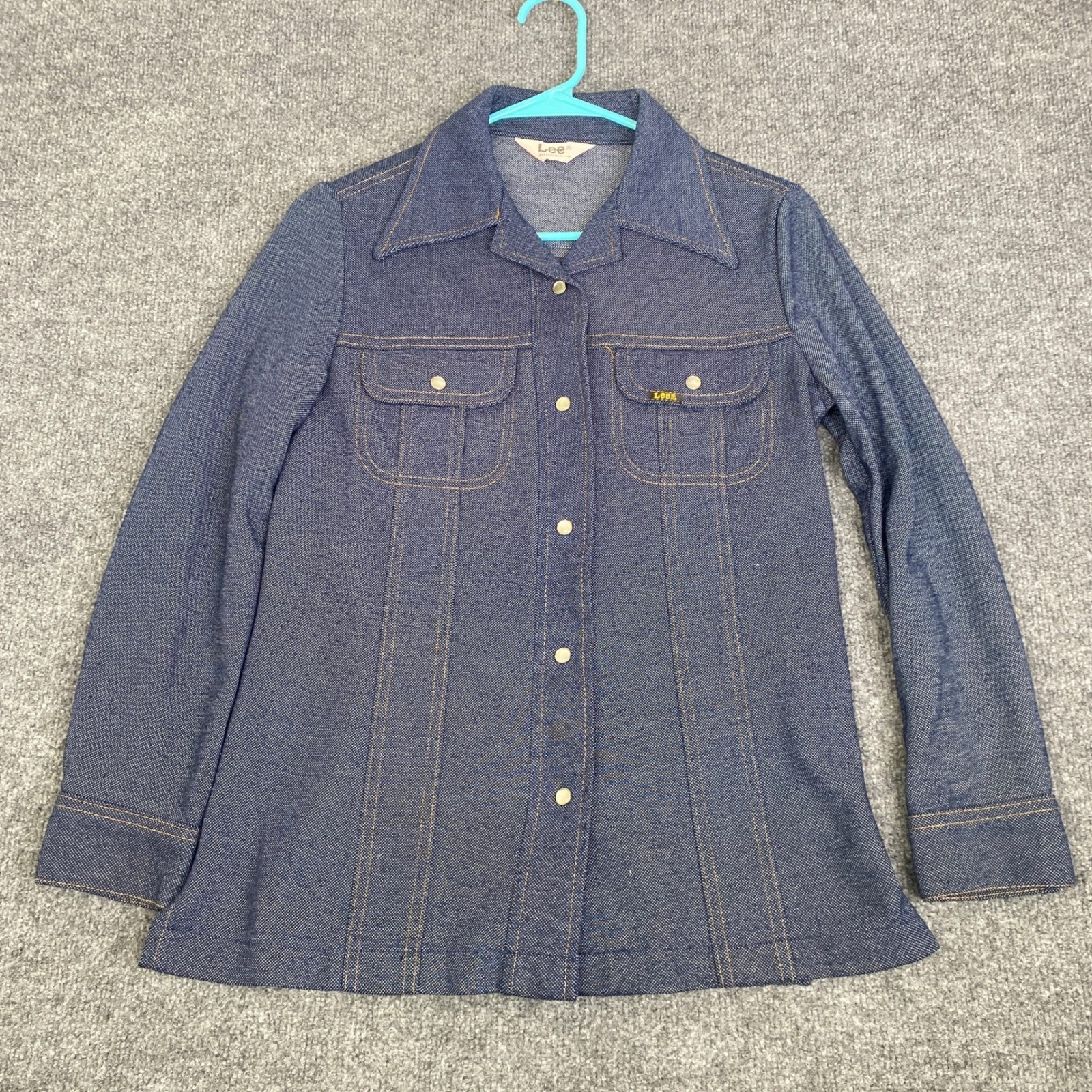 Vintage Lee Riders Blue Denim Look Snap Front Shirt Jacket 60s 70s ?
