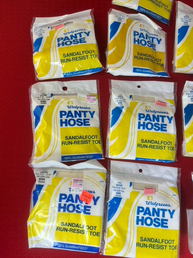 13 LOT Vintage Walgreens Panty Hose 5’5″-6’2″ Bone White Fashion Gift