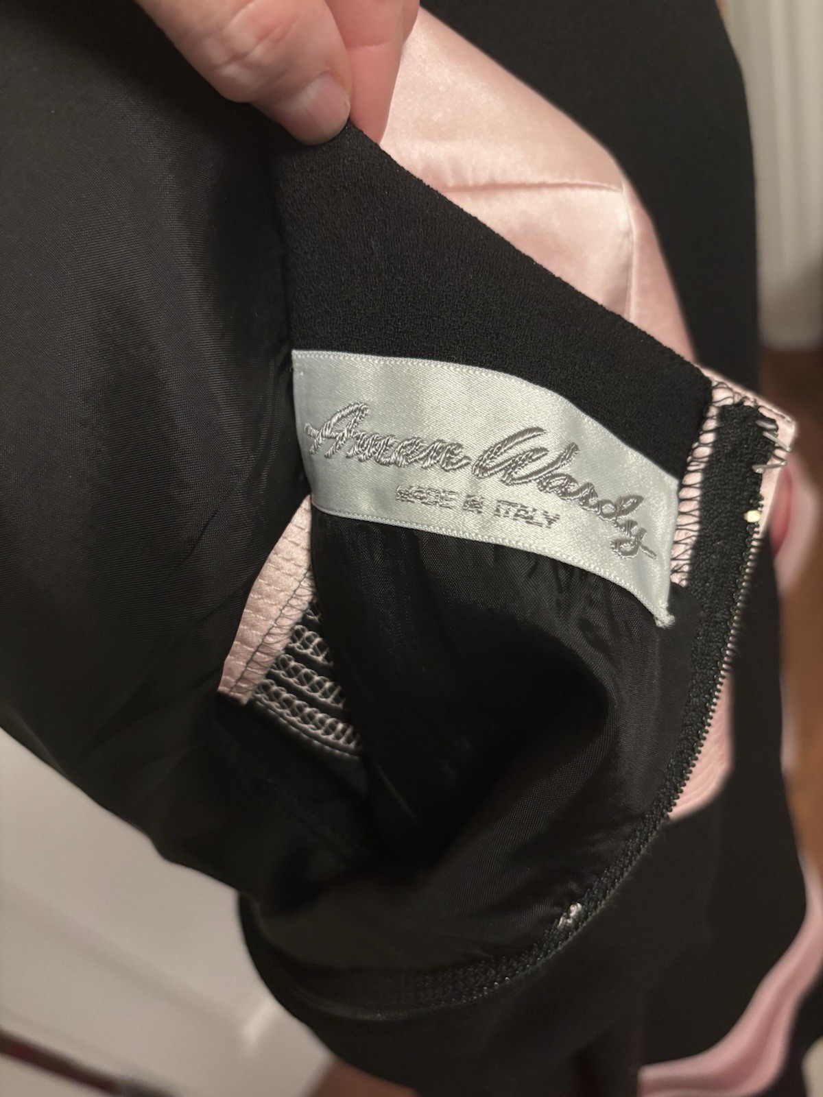 VTG 1980s Fontana Couture Amen Wardy Black & Pink Dress Size M/L