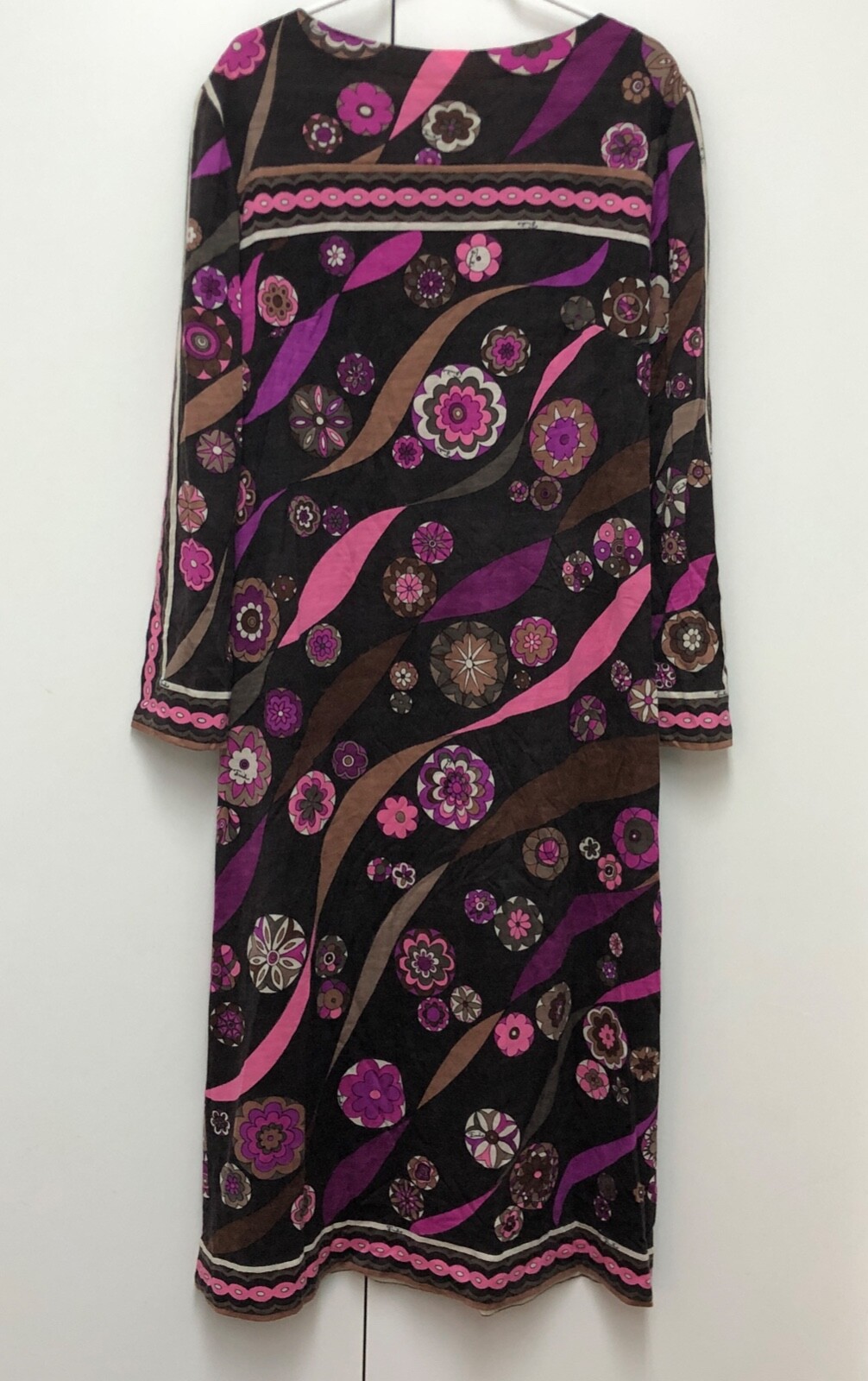 Emilio Pucci 1960s Lord & Taylor Geometric Print Cashmere & Silk Dress – Size 6P