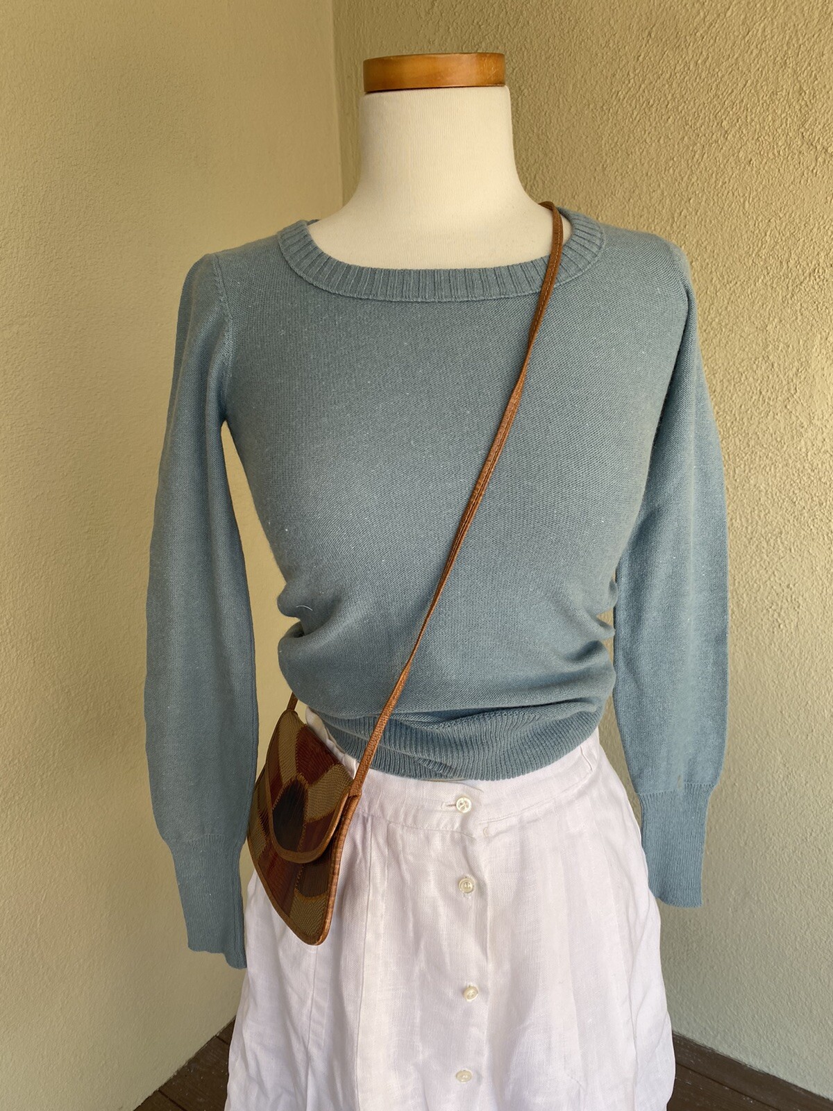 Vintage 1990s Sonia Rykiel Light Teal Wool Sweater