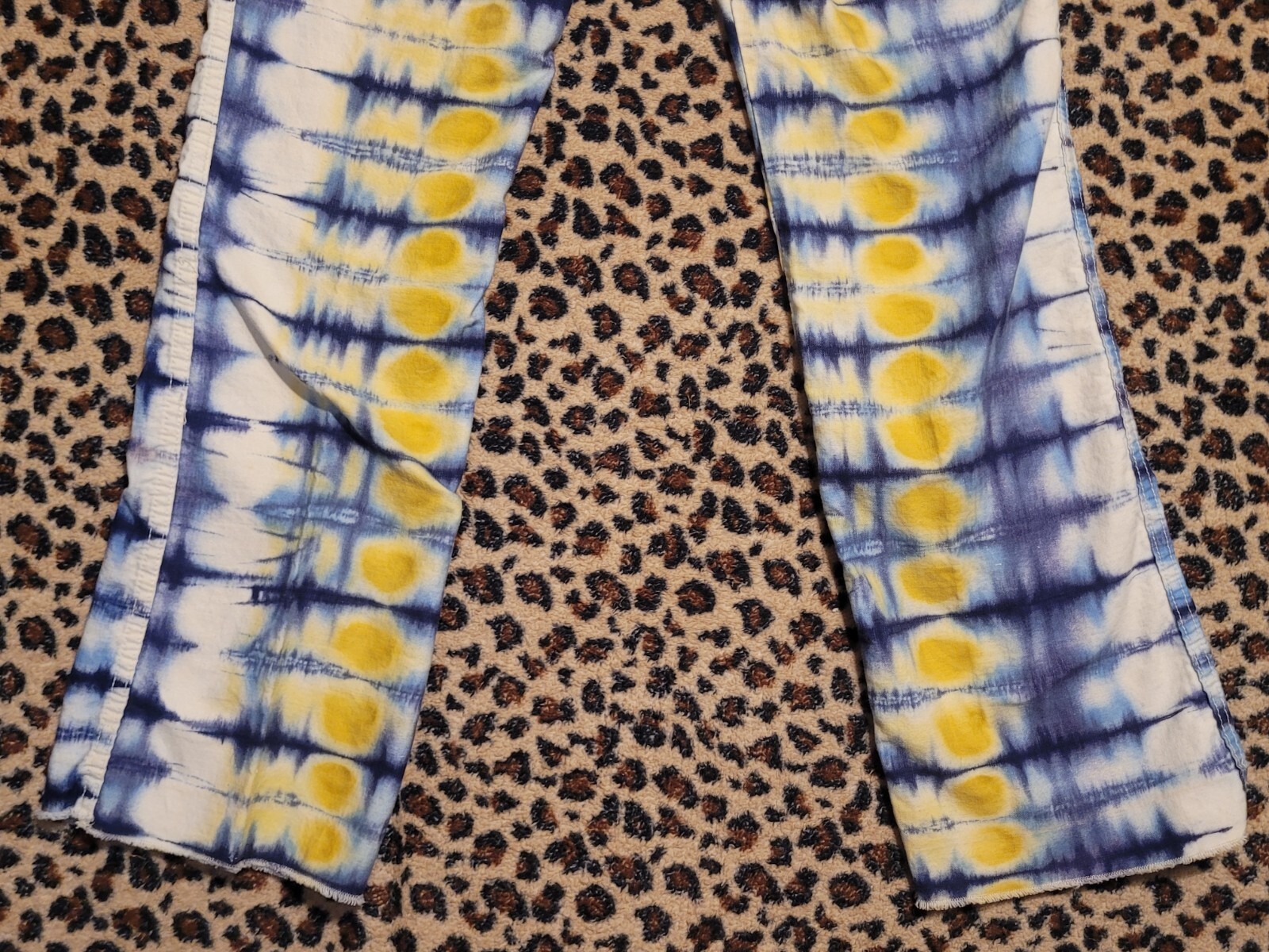 Vintage Tie Dye Xtrovert 60s 70s 80s Pants Blue Yellow White