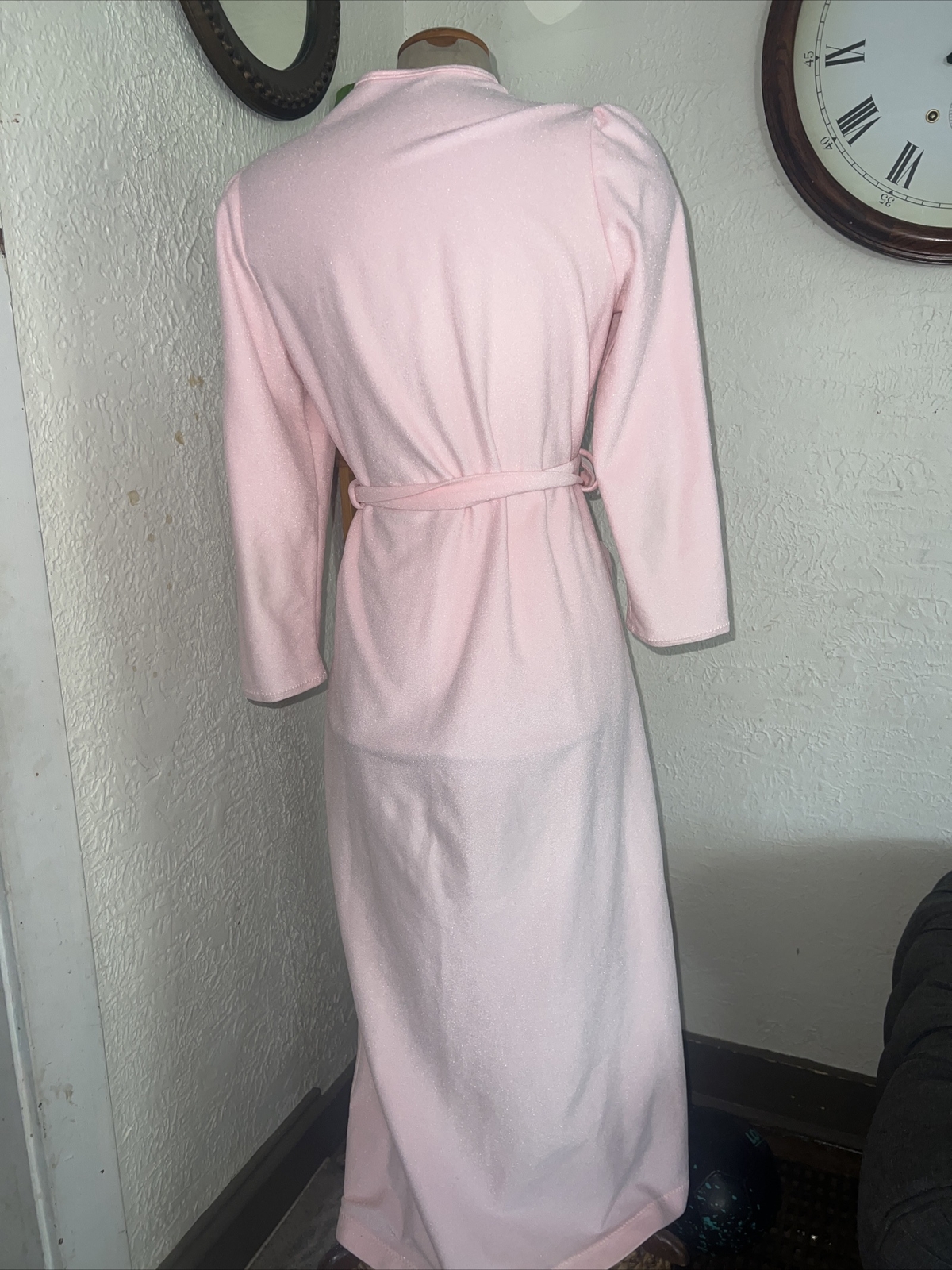VINTAGE IT’S A CHARM BABY PINK BLUE SIZE MEDIUM FLEECE ROBE