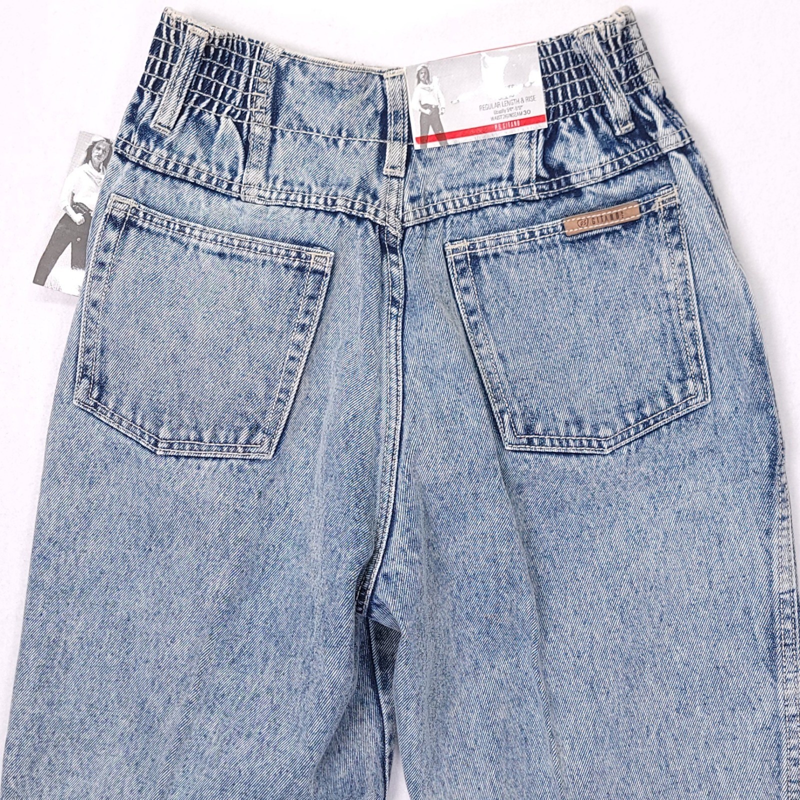 Vintage PS Gitano High Waisted Acid Wash Tapered Mom Jeans NWT Size 10 Regular