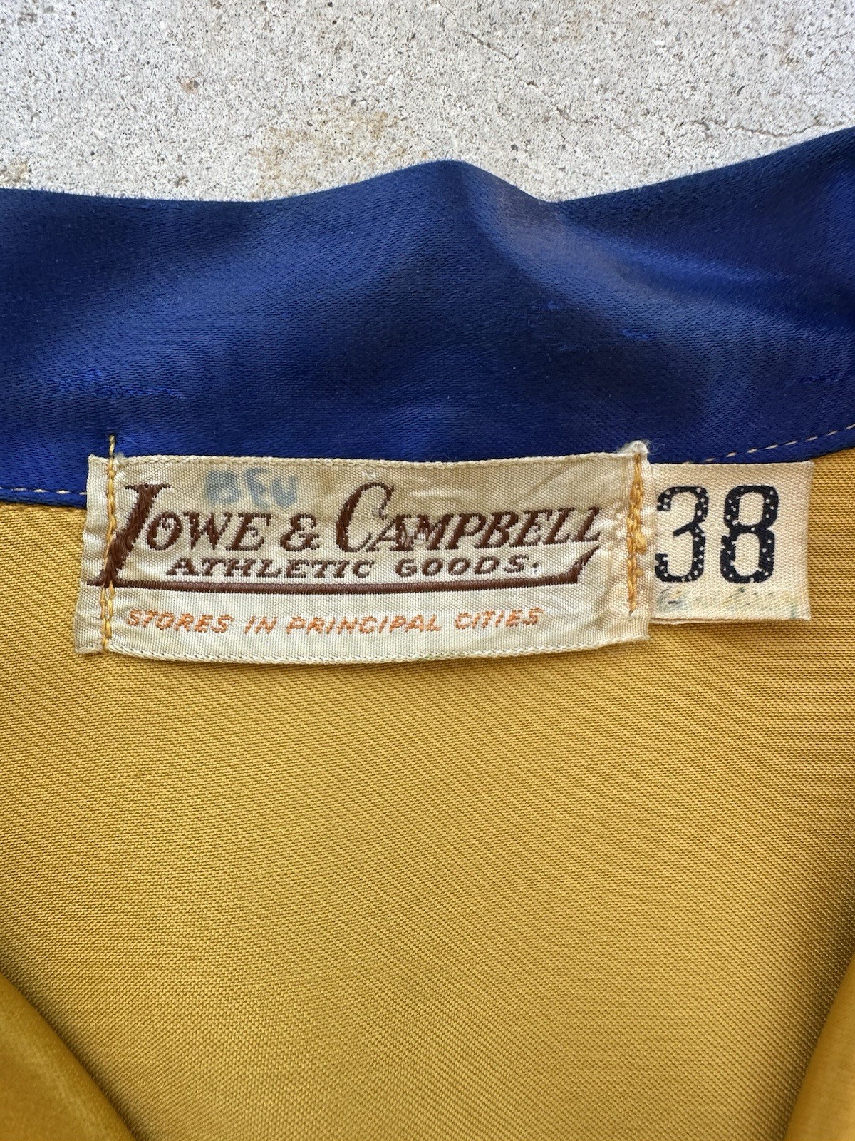 1930s Lowe & Campbell Blue Gold Satin Sportswear Set Western Ranchwear Rodeo