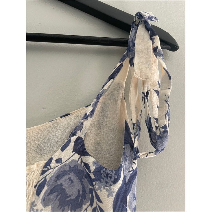 Reformation Mini Dress Viscose Floral Tie Strap Size 0 Summer Guest