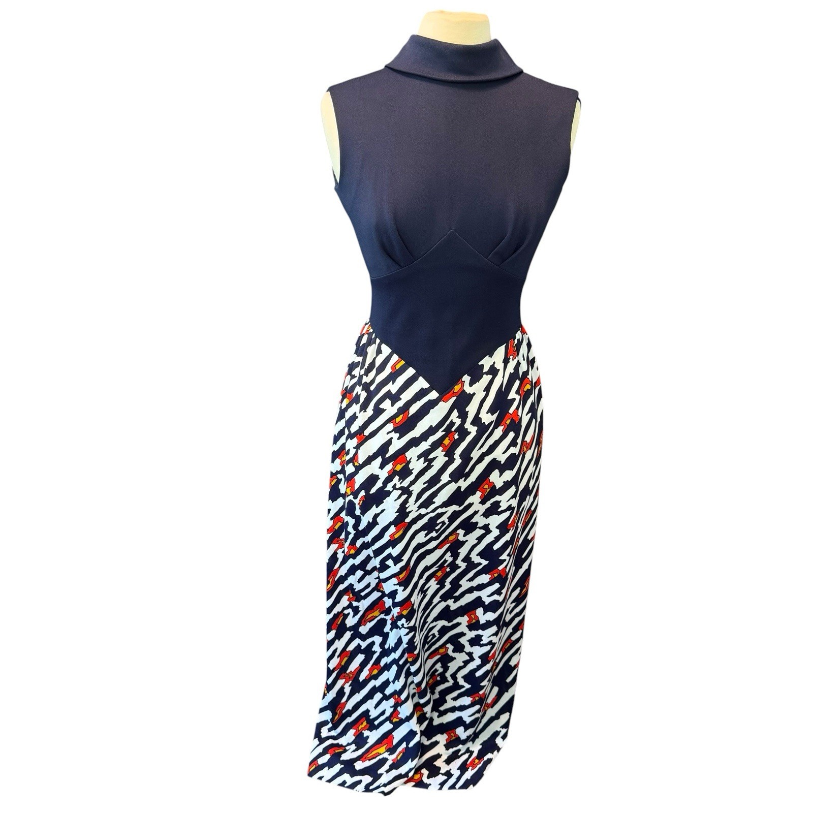 Vintage Maxi Dress BLEEKER STREET Hostess Gown Sleeveless MOD Sz XS/S READ