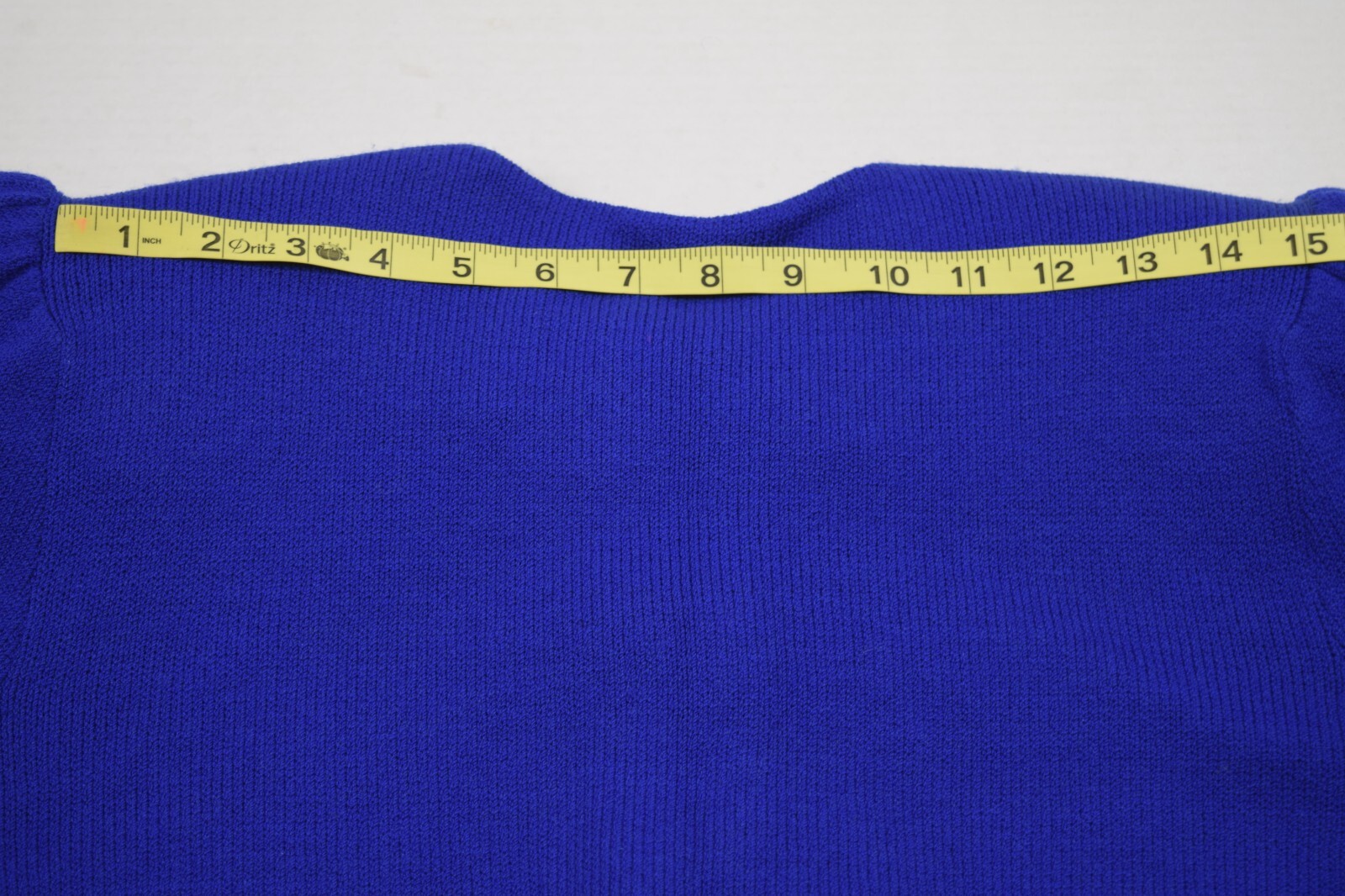 Vintage St John Knit Royal Blue Midi Dress S/M 80s White Buttons Fitted Waist