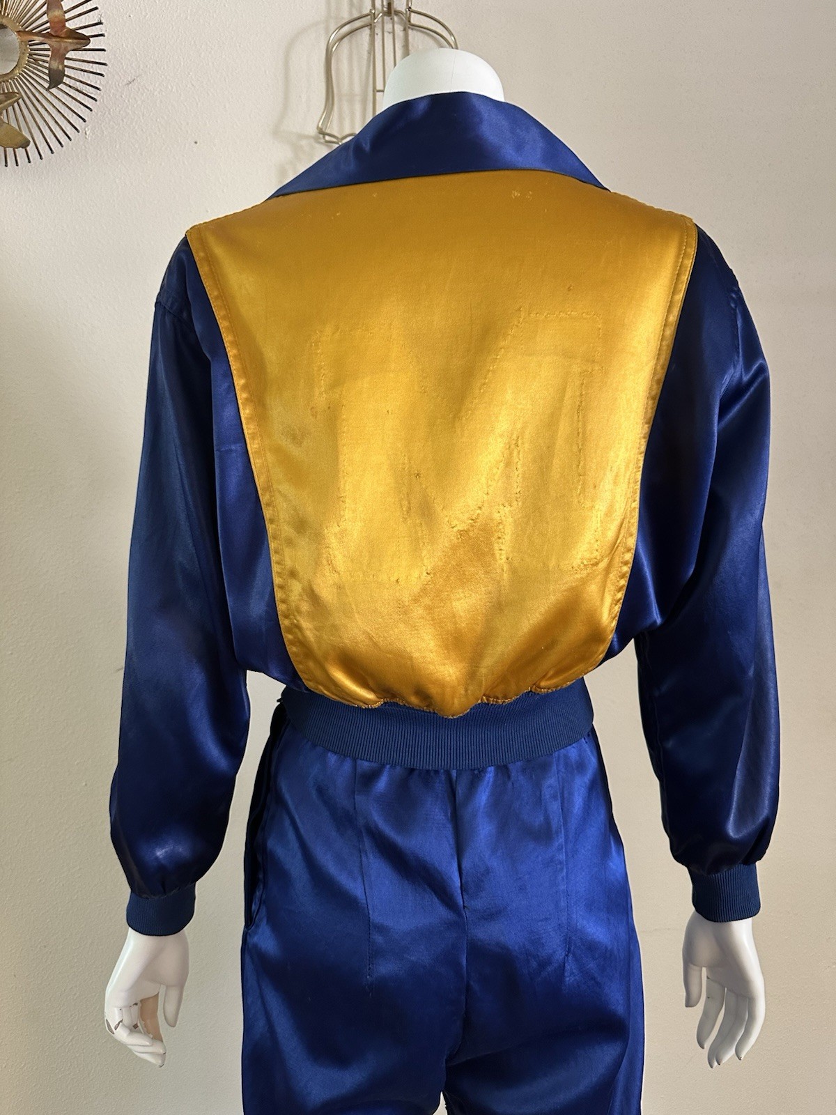 1930s Lowe & Campbell Blue Gold Satin Sportswear Set Western Ranchwear Rodeo
