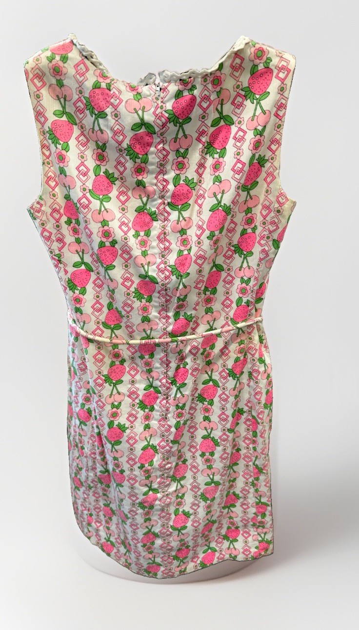 Vintage Jamison Boutique Sleeveless Strawberry Print Dress Size M (?) 40-60s
