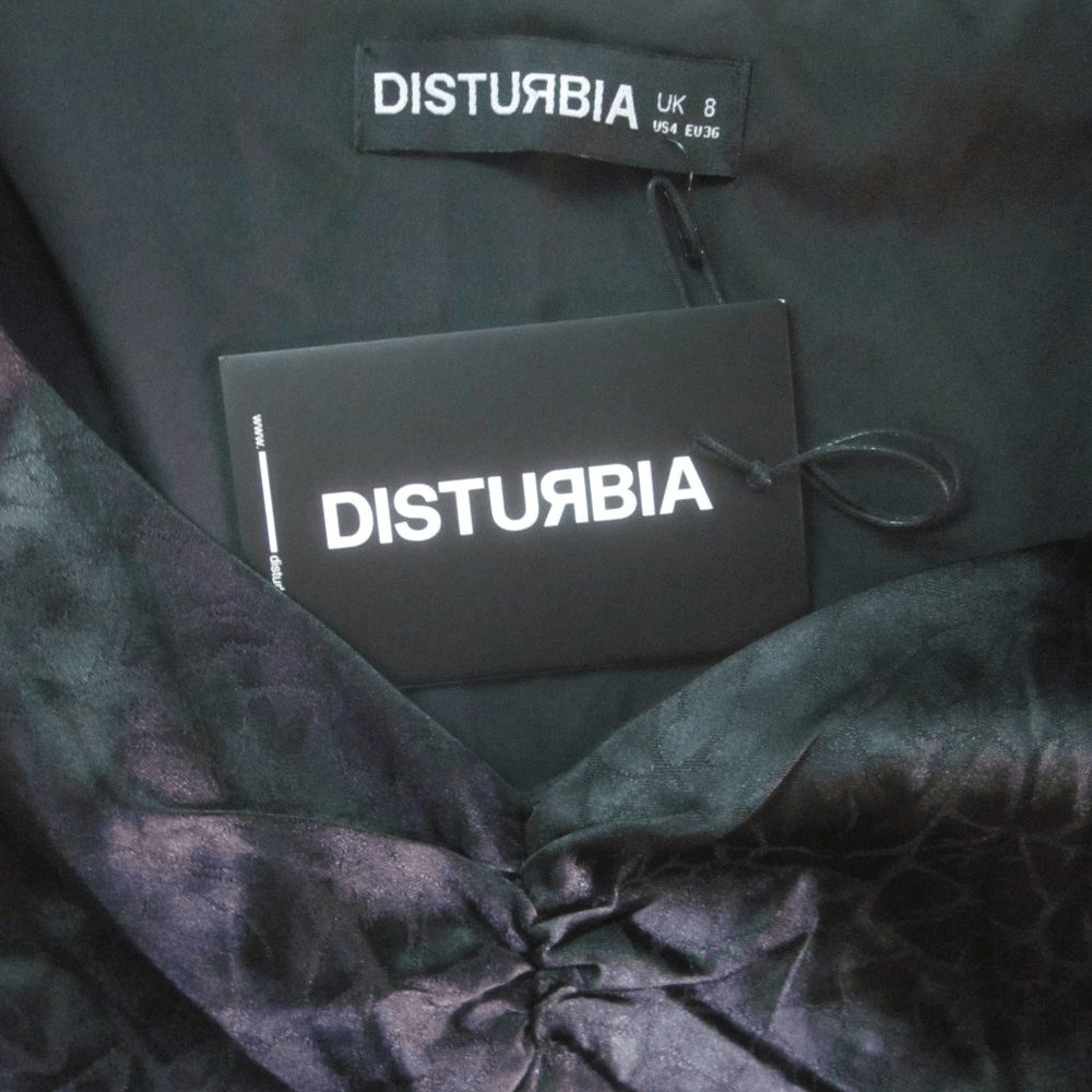 Disturbia Dorian Black Goth Mini Dress Womens Size 4 NWT UK 8 NEW with TAGS
