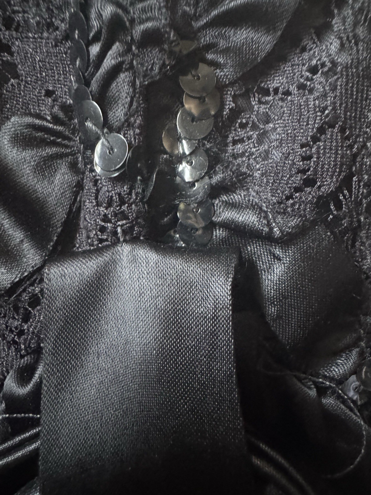 Women’s L.A. Glo Vintage Black Sequined Hi-low Strapless Cocktail Dress 11/12