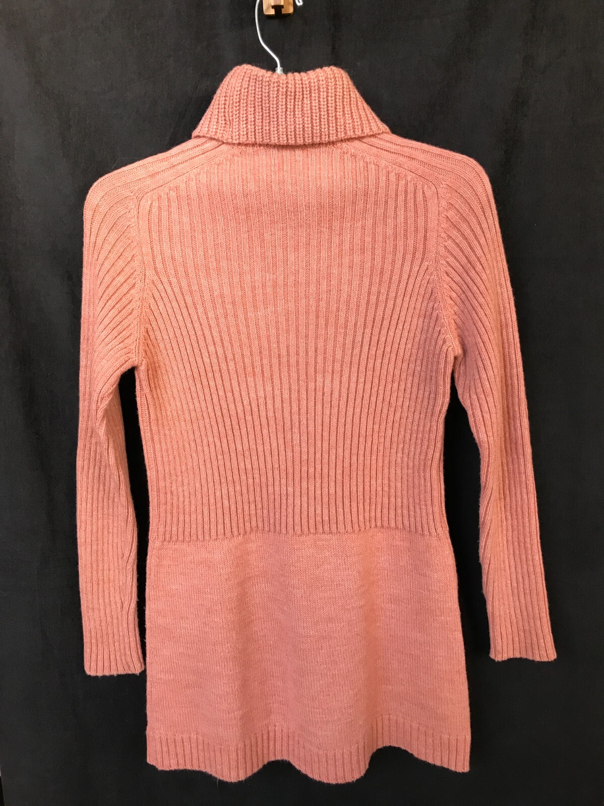 LANVIN Paris 4 piece knit set VTG salmon wool Turtleneck Vest Pants Belt Sz 40