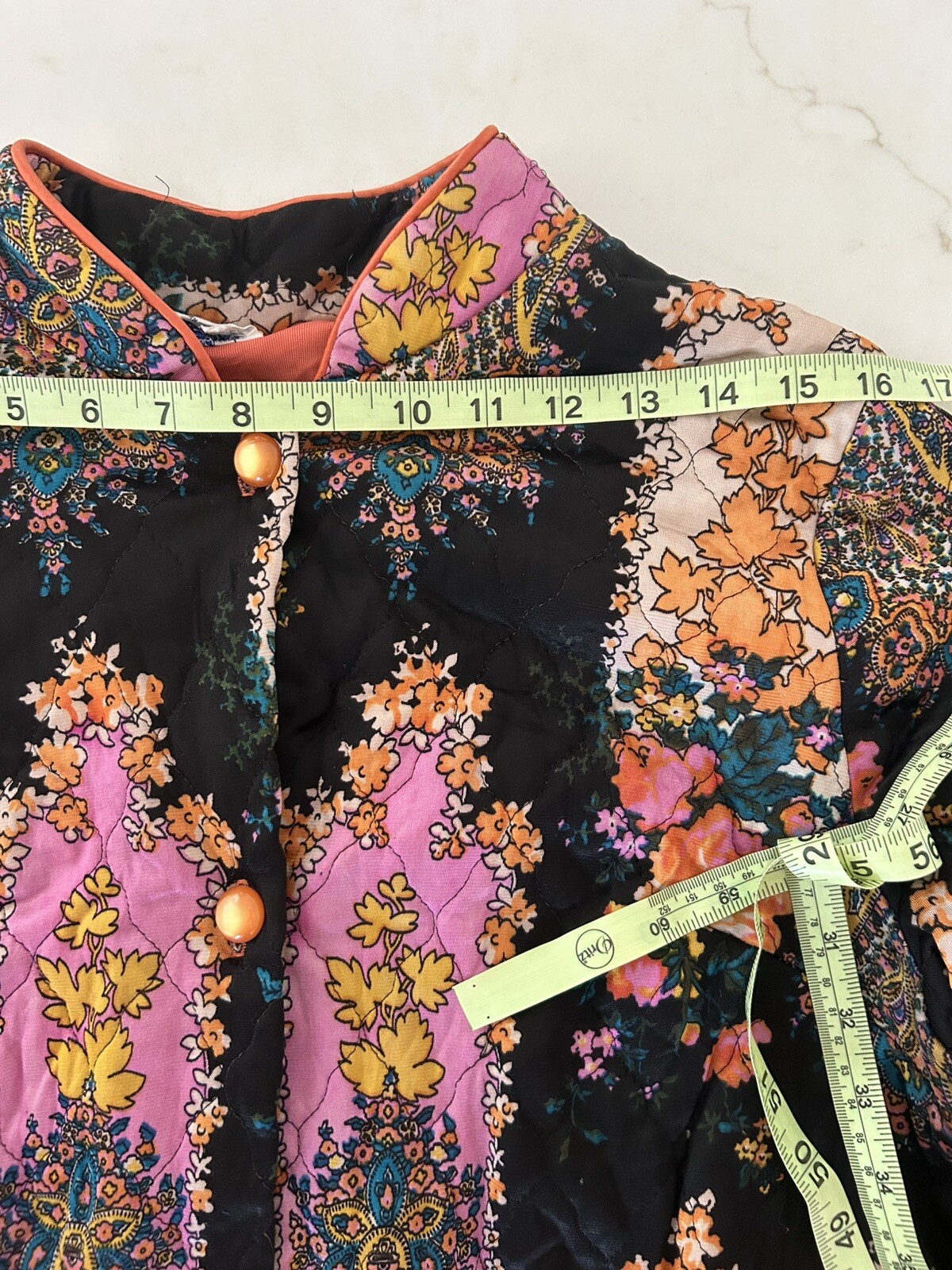 Vintage Cozy Creation Housedress Med Tall Crepe Long Sleeve Paisley 60s