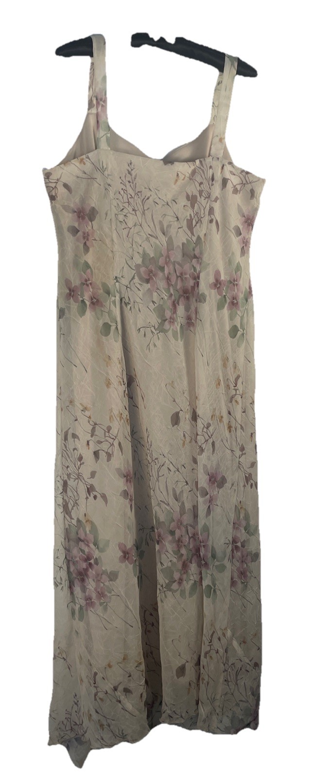Vtg 90’s R+M Richards Maxi Dress 16 Cream Floral Boho Fairy Assymetric Coquette