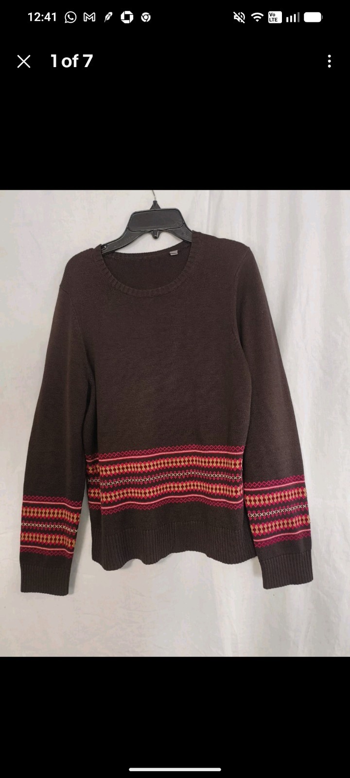 Women’s Brown Silk Cotton Cashmere Blend Sweater Soft Knit Pullover