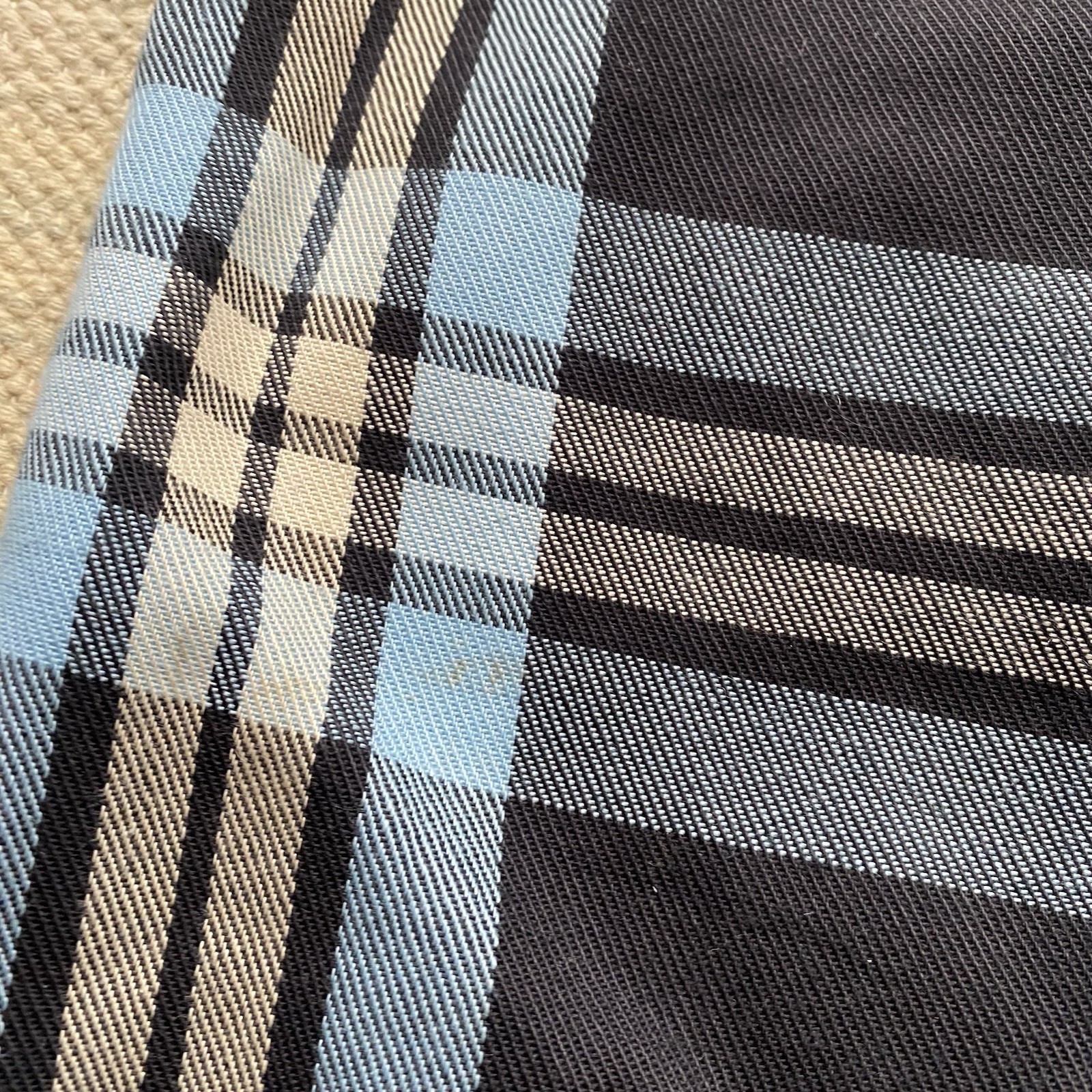 Vintage Plaid Bell Bottoms 27×32 Big Bell Flare Hippie Blue 70s Talon Zip Cotton