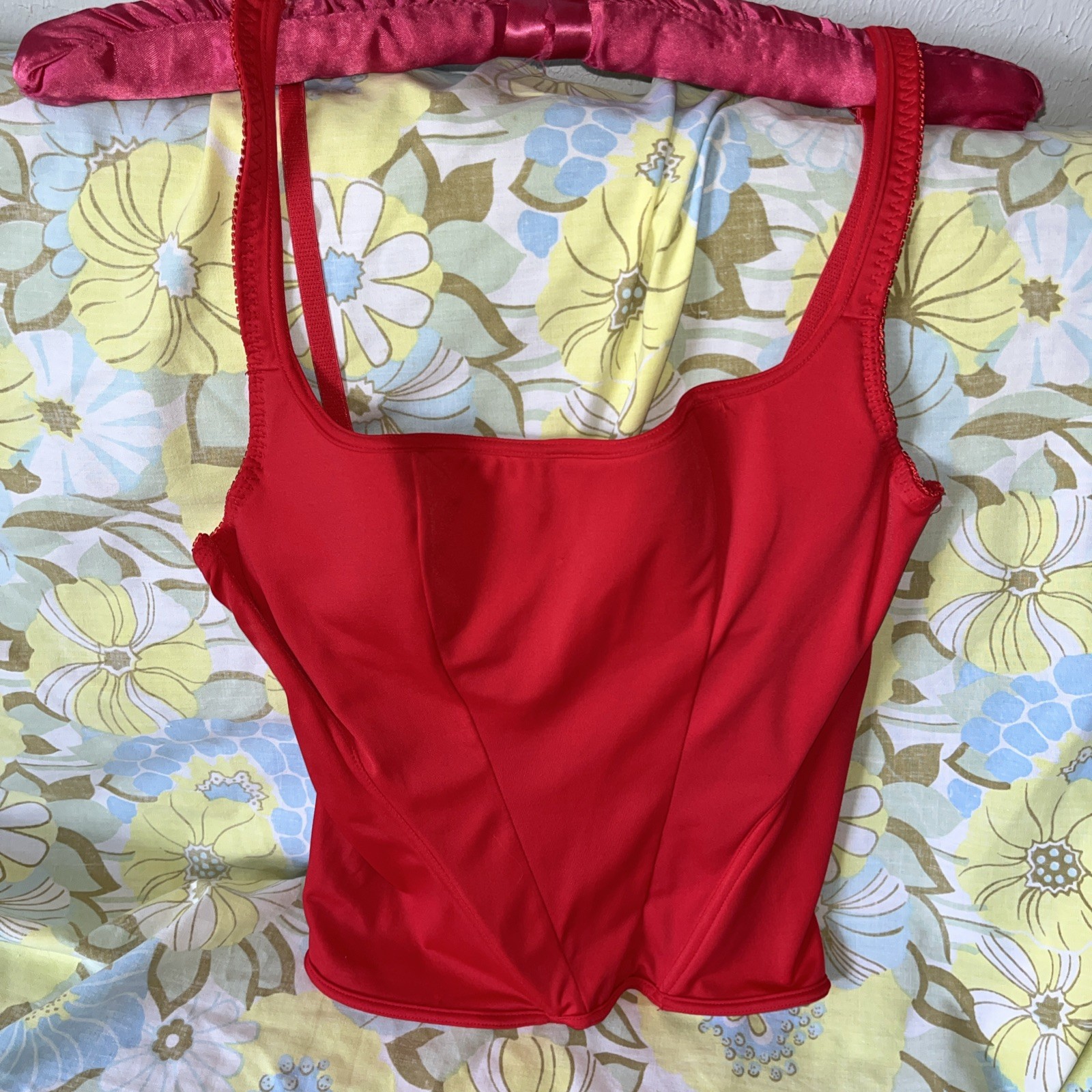 Vtg Victoria’s Secret Red Corset Medium Crop Top Bustier Y2K Sabrina Carpenter