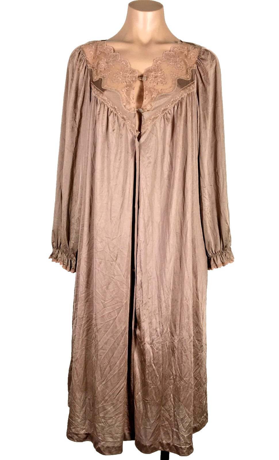 EXQUISITE VTG MISS ELAINE INTIME ERA CHIFFON Robe and Top Sz L ILGWU Union 2pc