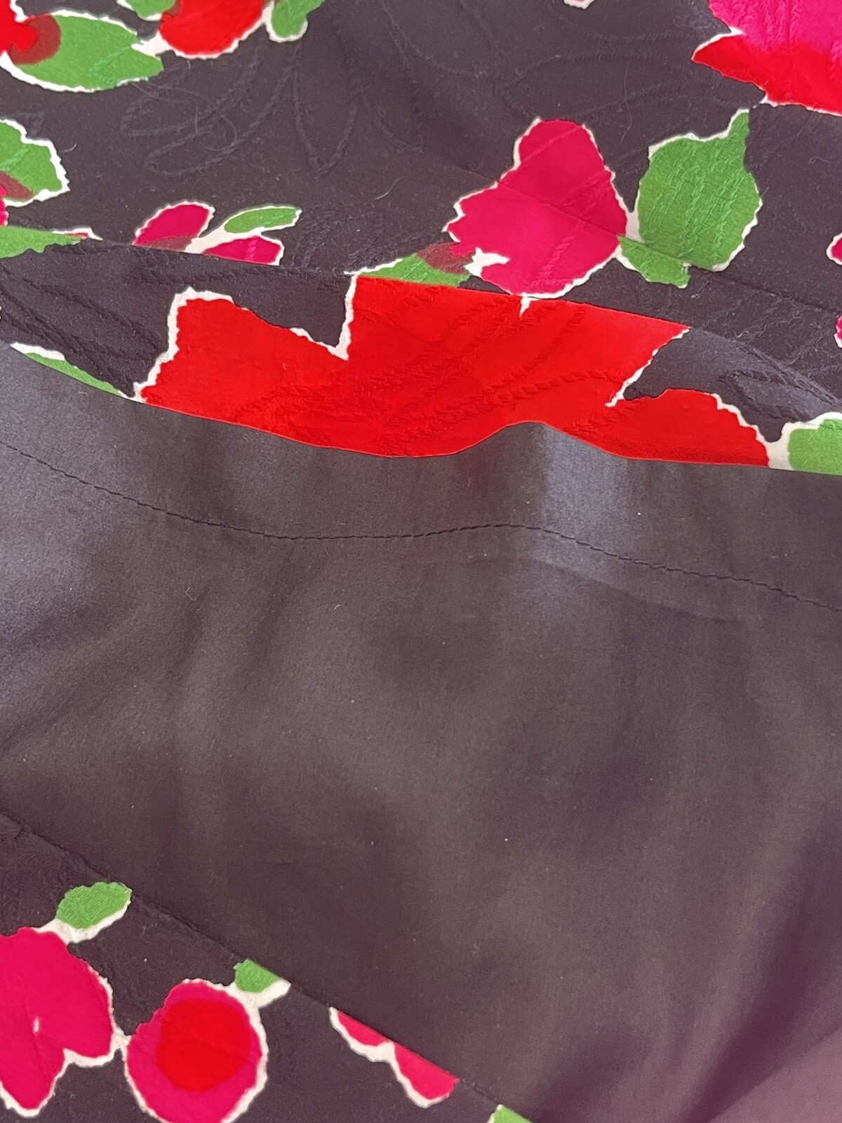 Stunning Vintage 1980’s Pauline Trigere Black Pink Floral Cocktail Ensemble