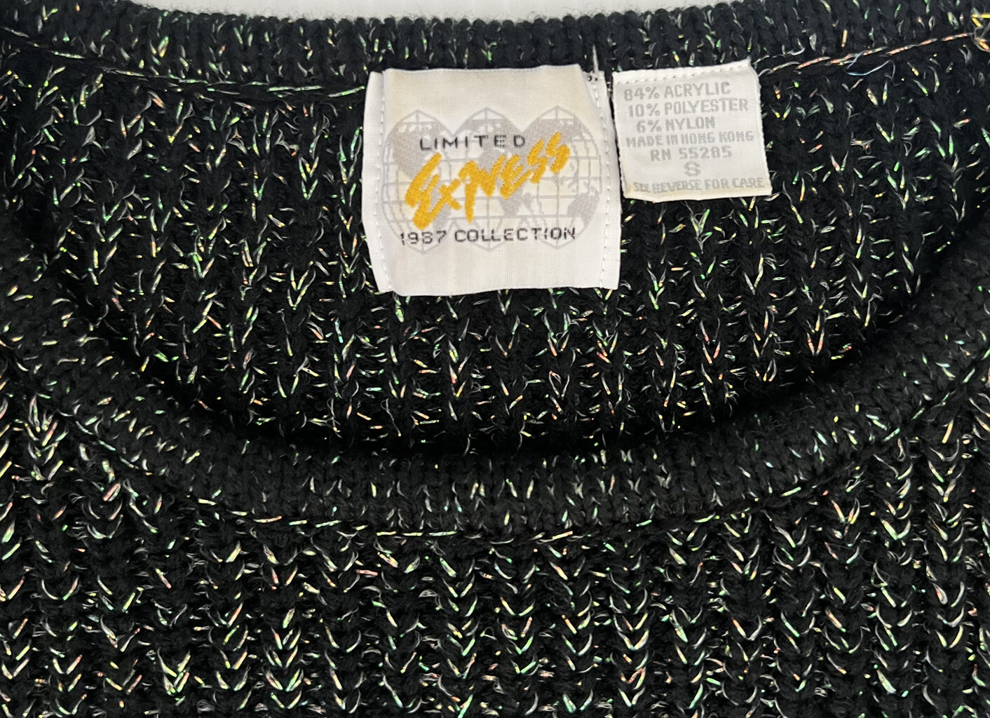 Vintage Limited Express 80s knit sweater Black metallic Size Small