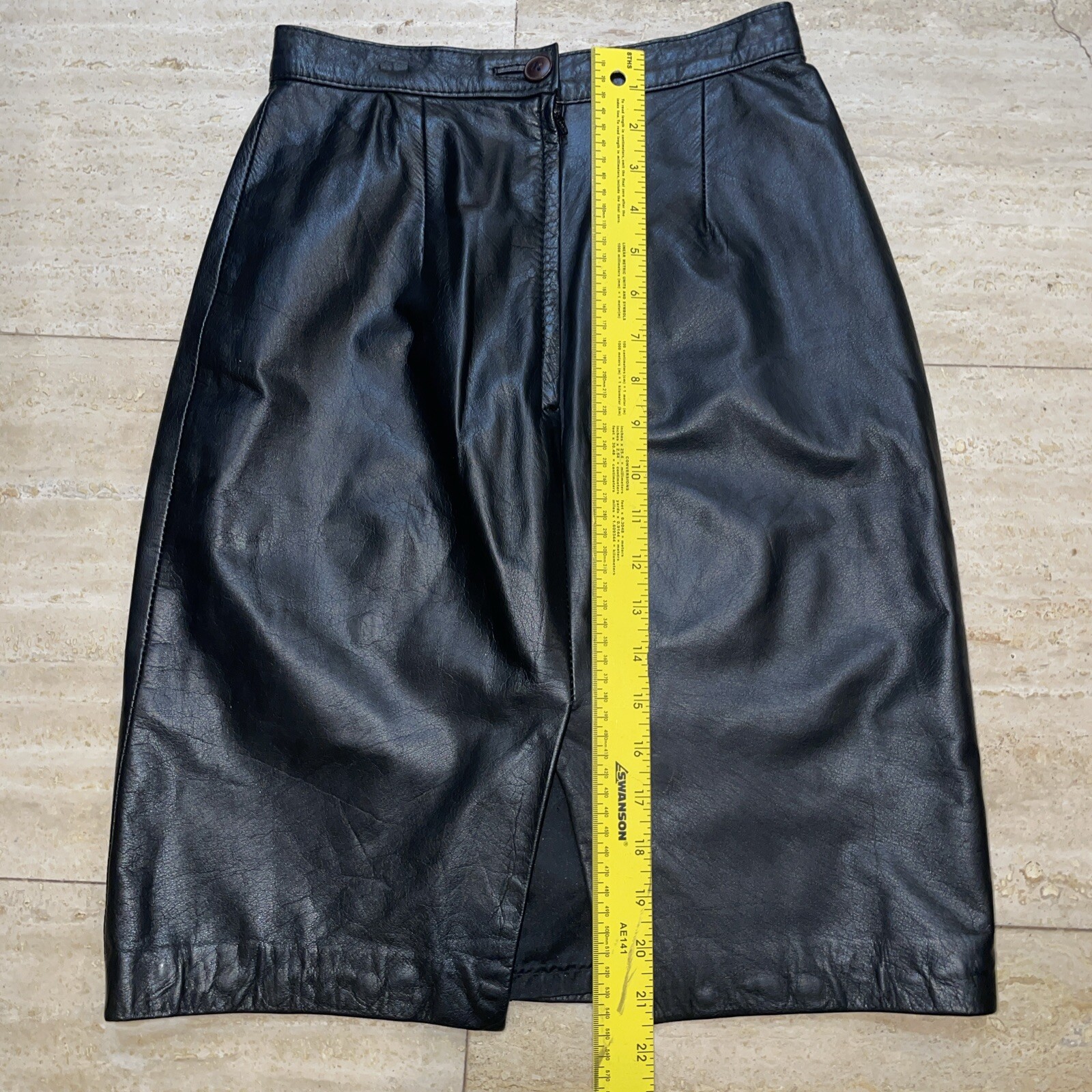 Brass Plum Skirt Nordstrom Black Genuine Leather womans Sz 3
