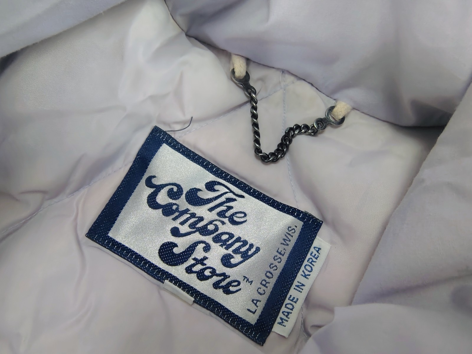 VTG The Company Store Down Puffer Jacket Women 14 Paisley Boho Quilted Parka 80s