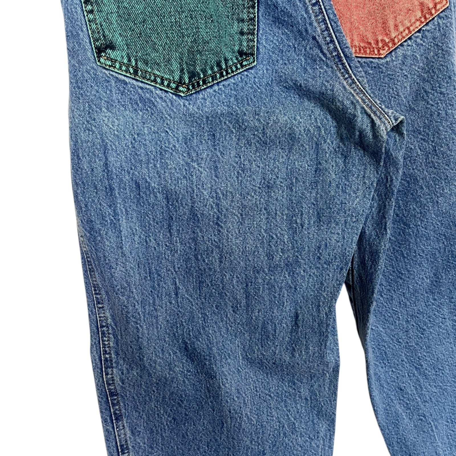 Vintage 90s Zena Jeans 27 X 31 Color Block High Rise Mom Acid Wash New Wave