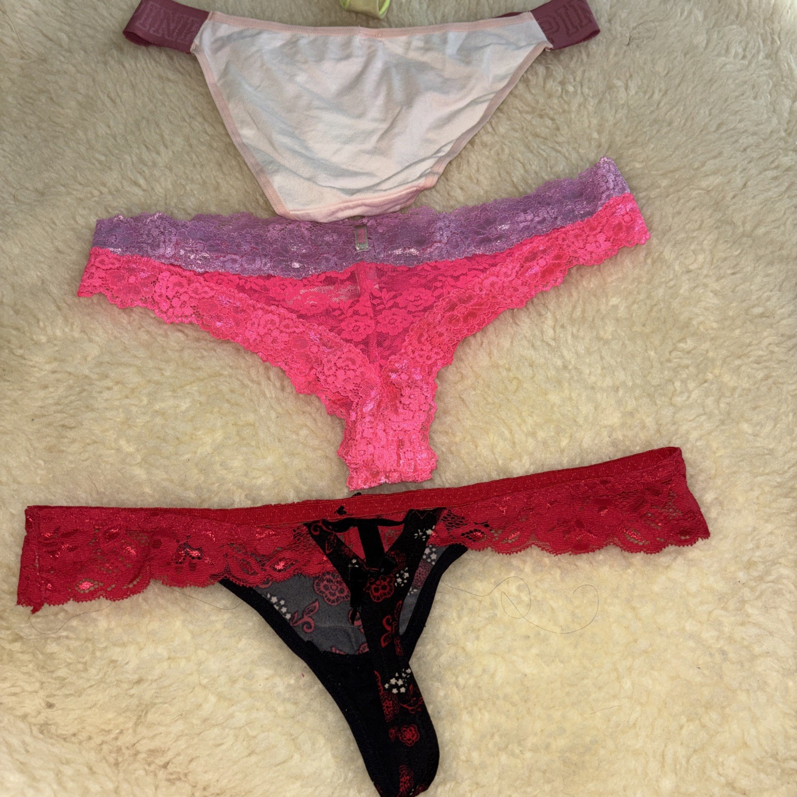 Vintage Lote 4 Pink/victoria Secrets Mic Pantis #5370