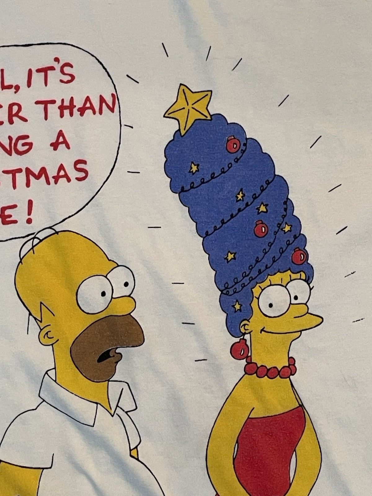 Vintage 1990 SINGLE STITCH The Simpsons Flirts Christmas Graphic T Shirt RARE