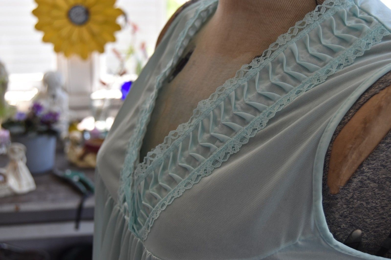 1970s Maxi Length 70s Nightgown Baby Blue „Sidney & Bernstein” Never Worn Small