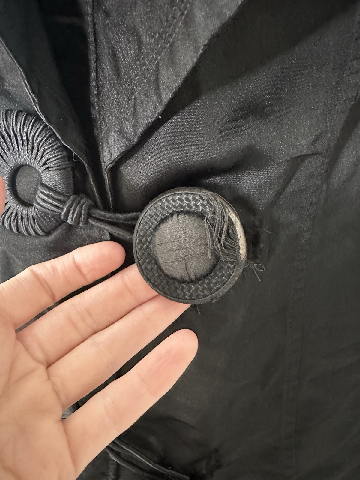 Antique Mourning Era Edwardian Black Duster Overcoat