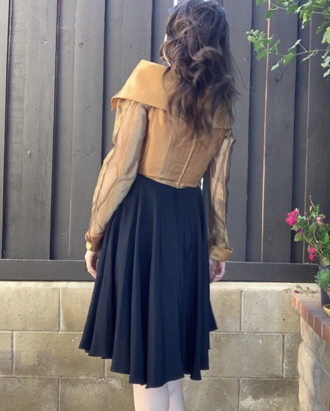 Last call! Vintage 80s Glitter Caramel Party Dress