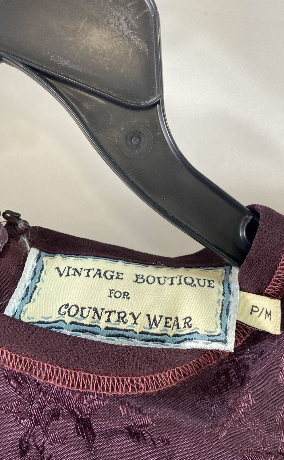 Vintage Boutique For CountryWear Women’s Purple Velvet Floral Maxi Dress Sz P/M
